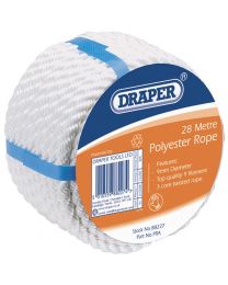 Draper 28M x 9mm 3 Core Polyester Rope