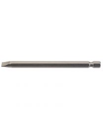 Draper 6.5mm 1/4 Inch Hex. Plain Slot Insert Bit 100mm Long x 1