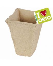 Biodegradable Square Pot By Verdemax - I LOVE ORTO - 6x6cm