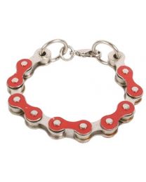 Bracelet Recycled Bike Chain Red