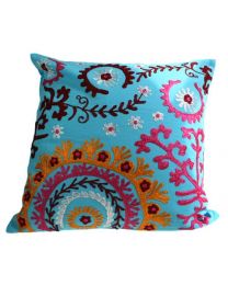 Cushion Cover Blue Embroidered