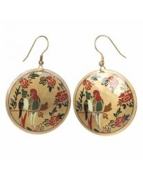 Earrings Gold Coloured With Parrots
