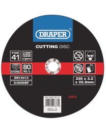 Draper Flat Stone Cutting Discs (230 x 3.2 x 22.2mm)