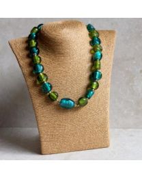 Glass Necklace Green/turquoise