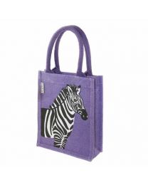 Jute Shopping Bag, Small, Zebra
