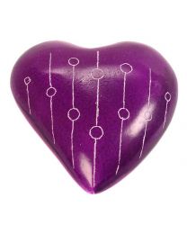 Paperweight Heart Purple With Circles