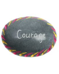 Pebble Oval With Pattern Courage