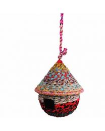 Recycled Fabric Bird House Round
