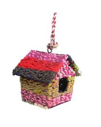 Recycled Fabric Bird House Square