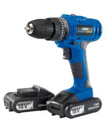 Draper Storm Force® Cordless Hammer Drill with Two Li-ion Batteries (18V)