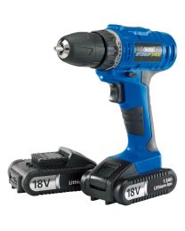 Draper Storm Force® Cordless Drill with Two Li-ion Batteries (18V)