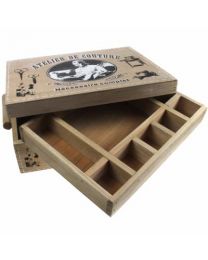 Wood Sewing Box, \"Atelier De Couture\" **